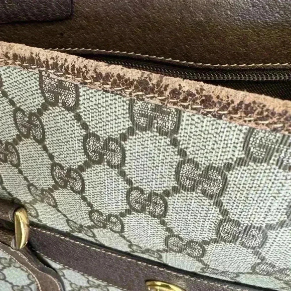 GUCCI Web Sherry Line Shoulder Tote Bag GG PVC, Vintage Authenticated - Picture 15 of 17